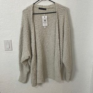 Merokeety fuzzy popcorn cardigan